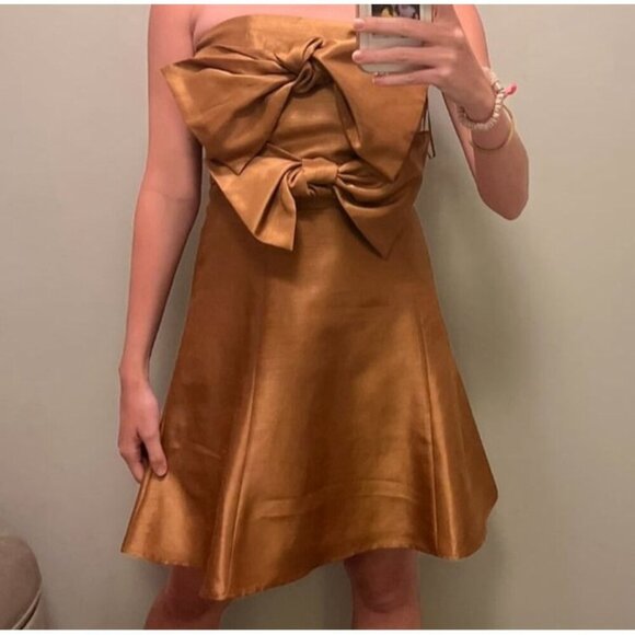 BHLDN Anthropologie BOSKEMPER ARIEL Strapless Bow Dress White Womens Medium $228 - Picture 12 of 12